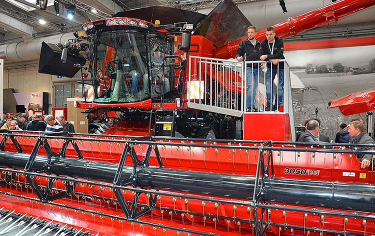 CASE IH Demonstrated Axial Flow 9240 combine with maximum set of accessories at Agritechnica-2017 exhibition